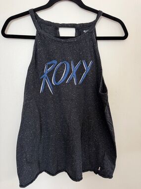 Roxy Black Tank Top with Blue Logo